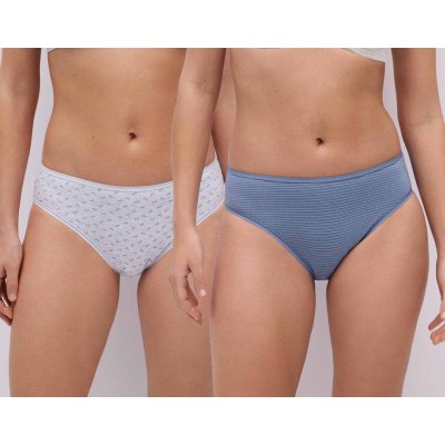 Braga midi algodón fantasía (pack 2 uds) Libélulas y rayas 19065 de Ysabel Mora