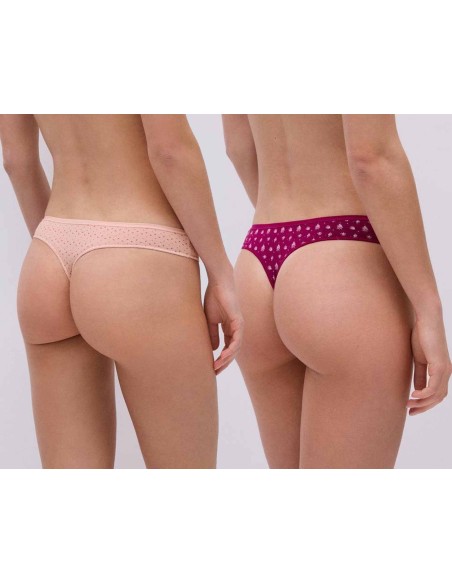 Tanga algodón fantasía (pack 2 uds) Algas 19063 de Ysabel Mora