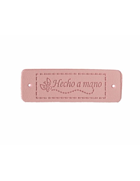 Etiquetas polipiel maquillaje rectangular (25 uds) "Hecho a mano"