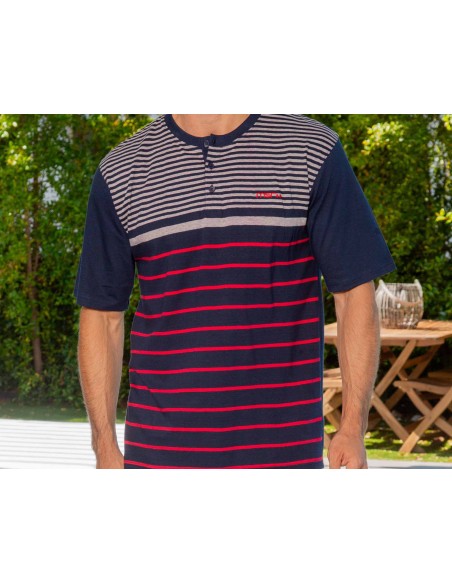 Pijama corto verano hombre 255002 de Muslher - DETALLE CAMISETA