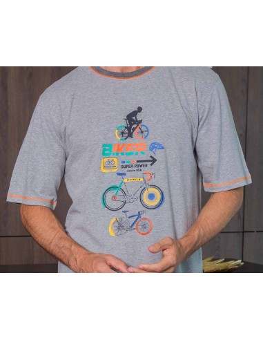 Pijama corto verano algodón hombre "Biker" de...