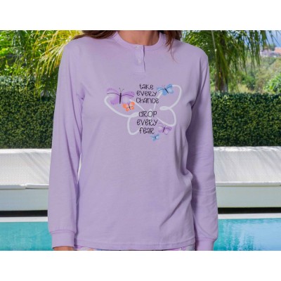 Pijama largo mujer algodón entretiempo 256007 de Muslher 2