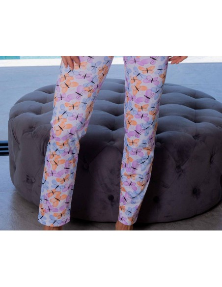 Pijama largo mujer algodón entretiempo 256007 de Muslher - DETALLE PANTALÓN