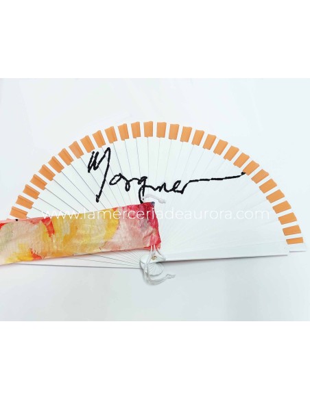 Abanico madera con funda "Composición Astral VI de Morgner" de Privata - VISTA TRASERA