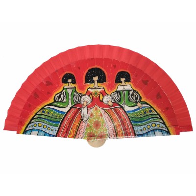 Abanico madera con caja "Meninas" negro