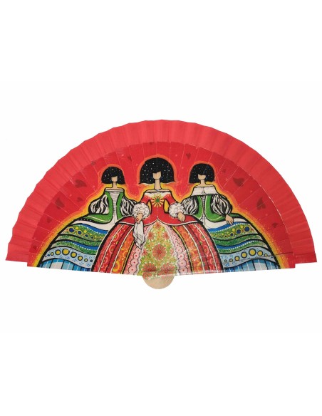 Abanico madera con caja "Meninas" negro