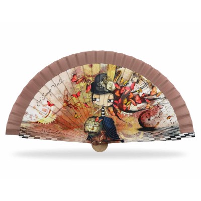 Abanico madera con caja "El tiempo vuela..." de Malamalaka - MOKA