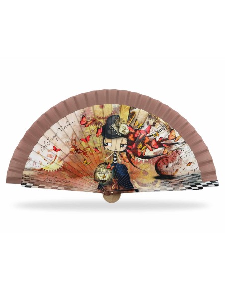 Abanico madera con caja "El tiempo vuela..." de Malamalaka - MOKA