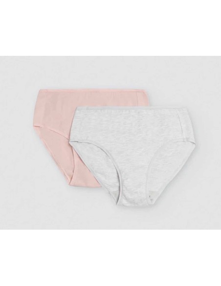 Pack bragas altas 19429 - Rosa nude y gris