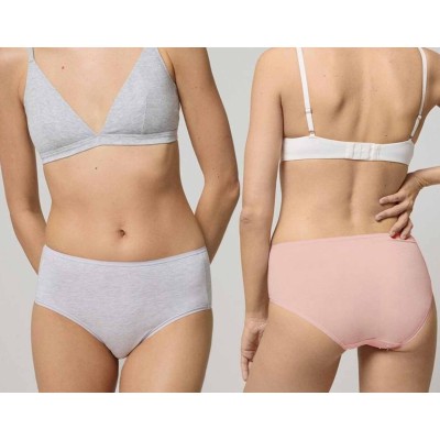 Pack bragas altas 19429 - Rosa nude y gris