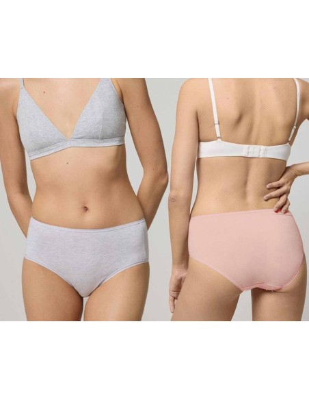 Pack bragas altas 19429 - Rosa nude y gris
