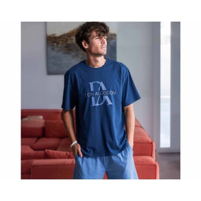 Pijama corto hombre algodón "Logo" de Don Algodón