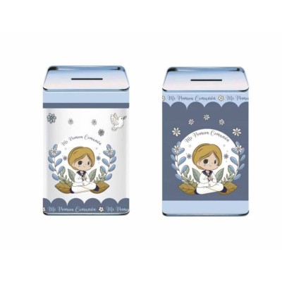 Hucha metálica Primera Comunión niño