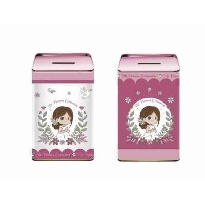 Hucha metálica Primera Comunión niña