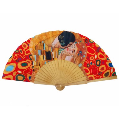 Abanico "El beso" de Klimt