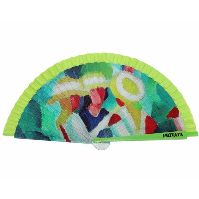 Abanico madera con funda "Tres muchachas con...