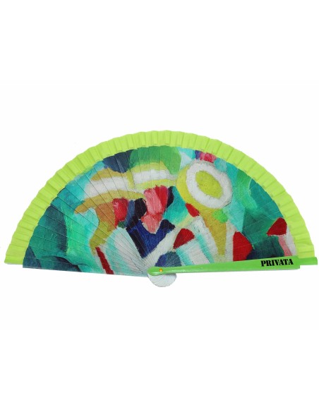 Abanico madera con funda "Tres muchachas con sombrero-August Macke" de Privata