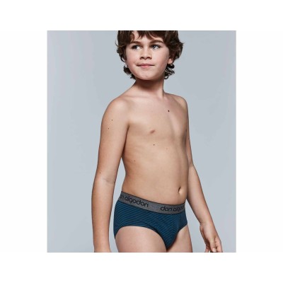 Slip junior "Liso y fantasía rayas" (2 uds) PSN01 de Don...