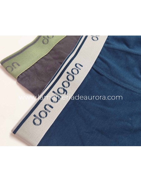 Pack 2 bóxer PB91 de DON ALGODÓN - VERDOSO y GRIS MARENGO.