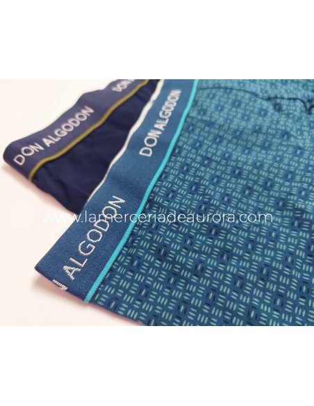 Pack bóxer hombre algodón PB707 de Don Algodón - LISO MARINO y VERDE FANTASÍA