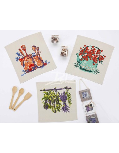 Paños de cocina rizo algodón estampados (pack 3 uds) E181 de Dolz