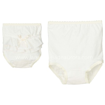 Braga cubrepañal con volante plumeti Tile de Calamaro - Blanco 2