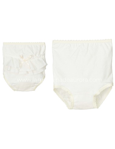 Braga cubrepañal con volante plumeti Tile de Calamaro - Crudo