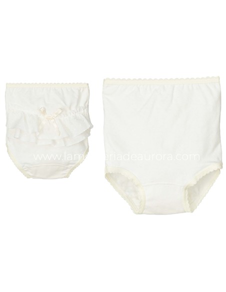 Braga cubrepañal con volante plumeti Tile de Calamaro - Crudo