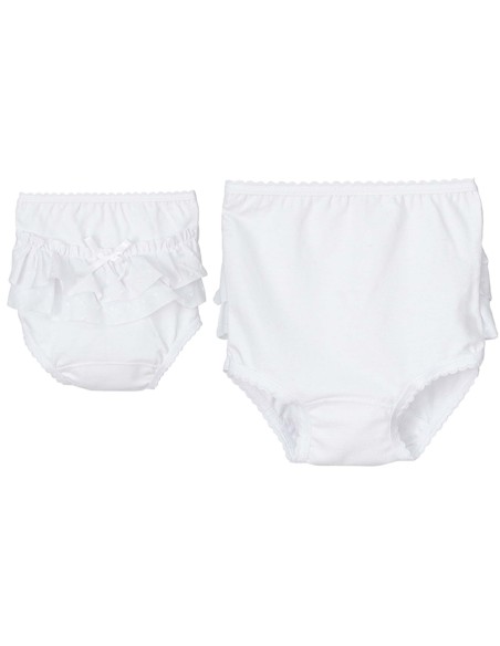 Braga cubrepañal con volante plumeti Tile de Calamaro - Blanco