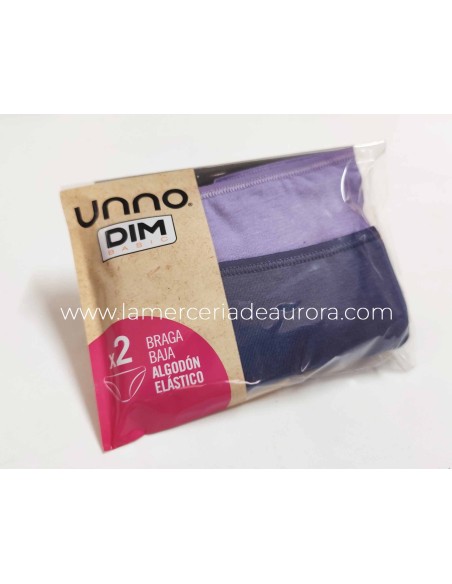 Braga baja de algodón elástico (2 uds) D05DW de Unno by Dim - varios colores