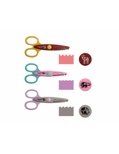 Tijeras infantiles decorativas (pack 3 uds) Zoo de Fiskars - DETALLE DE CORTE