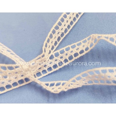 Entredós de encaje perlé fino (ancho 0,7cms) Idara 2