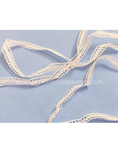 Entredós de encaje perlé fino (ancho 0,7cms) Idara