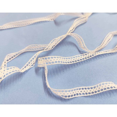 Entredós de encaje perlé fino (ancho 0,7cms) Idara