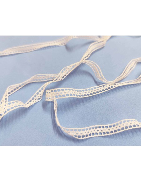 Entredós de encaje perlé fino (ancho 0,7cms) Idara