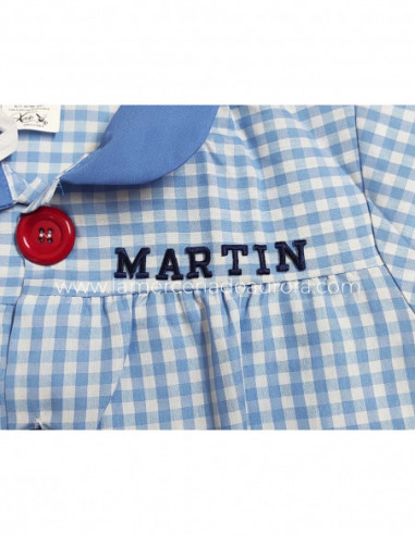 Letras bordadas termoadhesivas Rectas Azul...