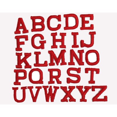 Letras bordadas termoadhesivas Rectas Rojas de Marbet