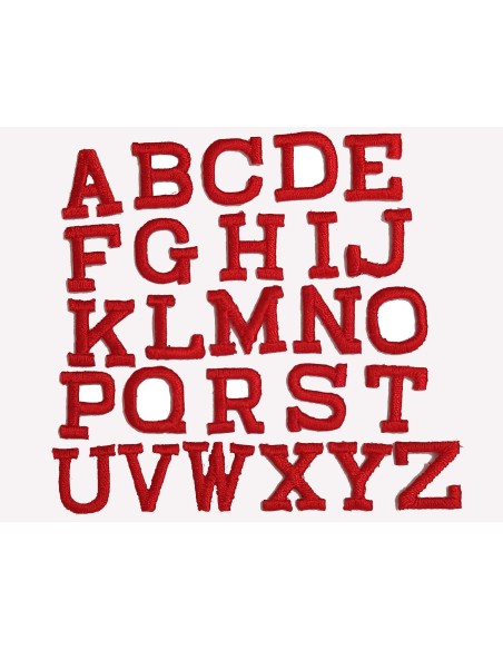 Letras bordadas termoadhesivas Rectas Rojas de Marbet
