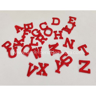 Letras bordadas termoadhesivas Rectas Rojas de Marbet 2