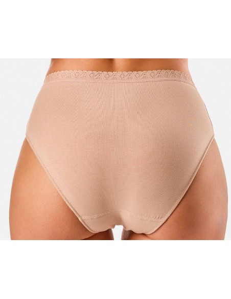 Braga midi algodón y encaje 4230 (pack 2 uds) de Kehat - NUDE
