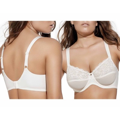 Sujetador Jimena copa C con aros sin relleno de Selene - MARFIL