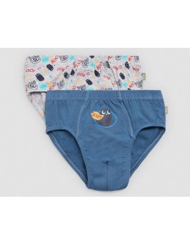 Slip infantil algodón (pack 2 uds) "Monster" de Ysabel Mora