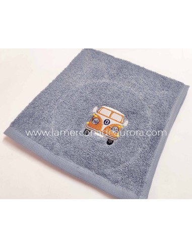 Paños de cocina rizo algodón bordado "Furgo" de Barceló - AZUL