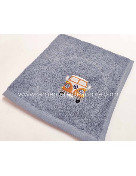 Paños de cocina rizo algodón bordado "Furgo" de Barceló - AZUL