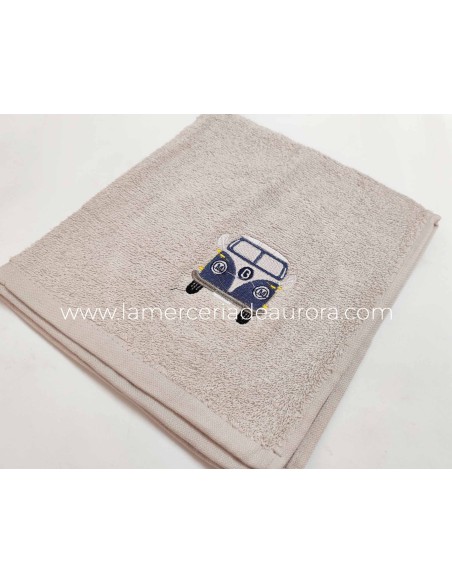 Paños de cocina rizo algodón bordado "Furgo" de Barceló - GRIS