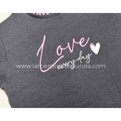 Pijama largo interlock mujer  "Love every day" KN25520 de Kinanit 2