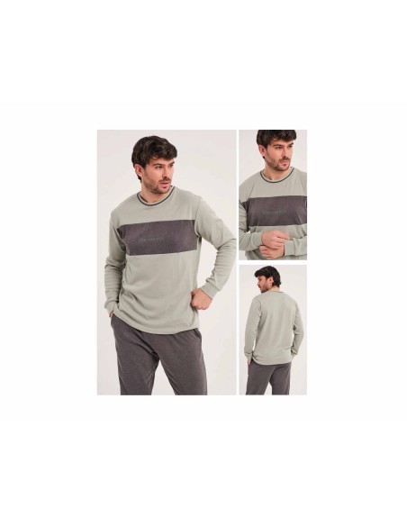Pijama largo hombre interlock "Logo" de Don Algodón