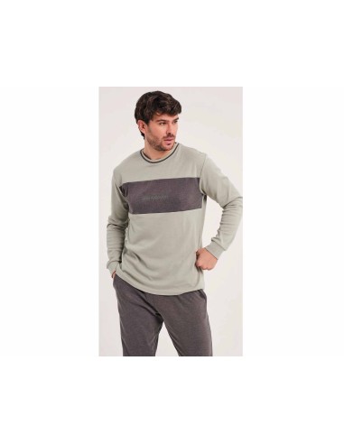 Pijama largo hombre interlock "Logo" DA25W301 de Don Algodón