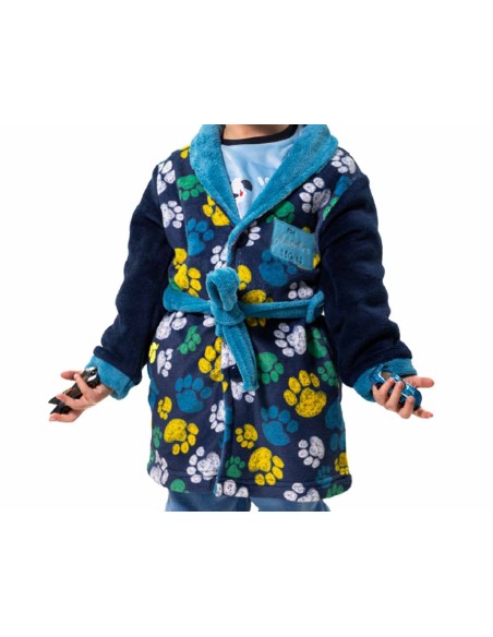 Bata infantil coralina "Huellas" KN8031 de Kinanit - DETALLE