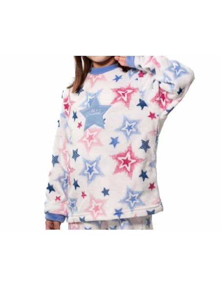 Pijama juvenil spandex "Stars" KN459 de Kinanit - DETALLE CAMISETA